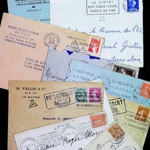 Antique letter covers (1940s) vintage Paper Ephemera/Scrapbooking Pieces. Junk Journal, Crafts. France , old letter, journaling , antique