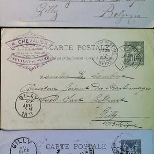 Conjunto de 8 cartas muy antiguas de Francia - Efímeras del siglo XIX - Álbum de recortes - Antigüedades - Francés - Cartas antiguas - Manuscritos