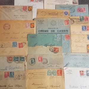 NUEVAS cubiertas de cartas francesas antiguas, piezas de papel vintage efímeras/para álbumes de recortes. Diario Basura, Manualidades. Carta antigua de Francia, diario, antigüedad.