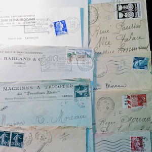 Antique letter covers (1940s) vintage Paper Ephemera/Scrapbooking Pieces. Junk Journal, Crafts. France , old letter, journaling , antique