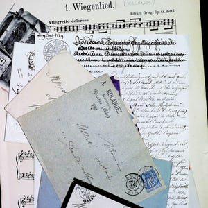 Conjunto de enfeites e coisas efêmeras impressas Scrapbooking vintage para diário de lixo 10 papéis franceses antigos para seus diários