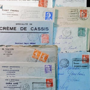 Antique letter covers (1940s) vintage Paper Ephemera/Scrapbooking Pieces. Junk Journal, Crafts. France , old letter, journaling , antique