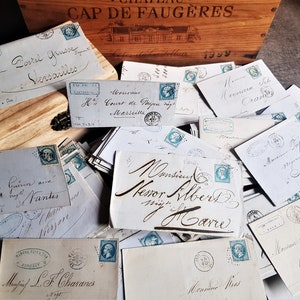 Sets 10 very old letters from France - 1800s - Ephemera - Scrap booking - Antique - French - Antique letters envelopes