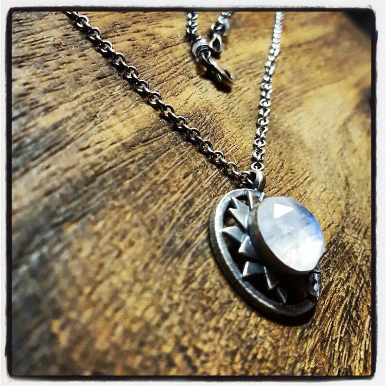 Moonstone Star Necklace Faceted Moonstone Necklace Celeste Etsy