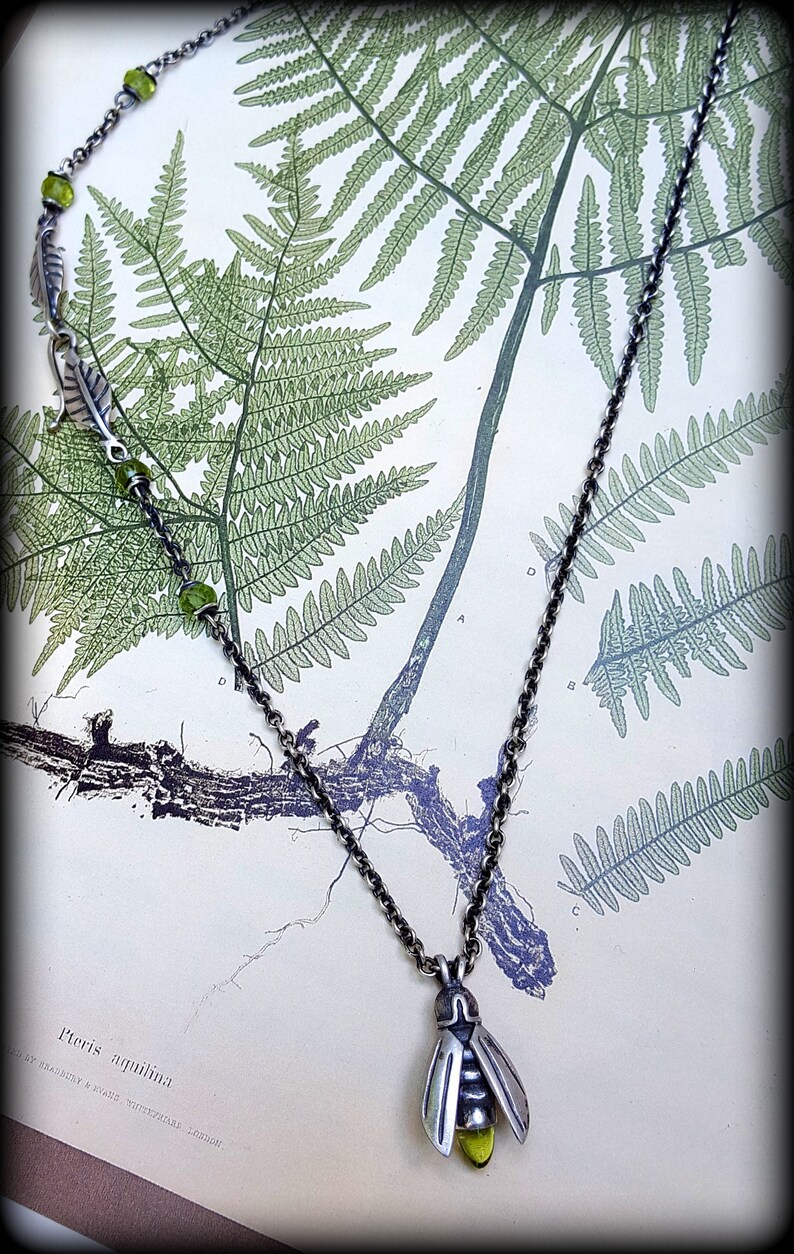 Collana Firefly Con Pietra Di Luna - Ciondolo Lucciola In Argento - 6