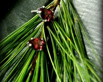 Garnet Stud Earrings, Prong Set Garnet Stud Earrings, Garnet Earrings, Pear Shaped Garnet Earring,Ready to Ship Earrings