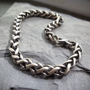 Large 6mm Snake Necklace, 6mm thick Twisted Chain Necklace, 23 Antiqued Sterling Chain Necklace, Chunky Chain Necklace image 5