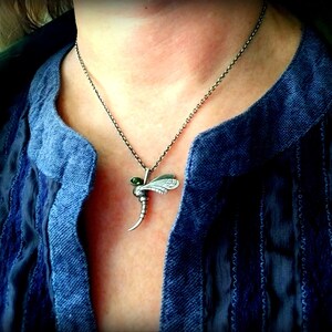 Mayfly Necklace,Tourmaline Mayfly Necklace, Insect Necklace, Gemstone Mayfly, Insect Amulet, Gemstone Insect Necklace, Mayfly Jewelry