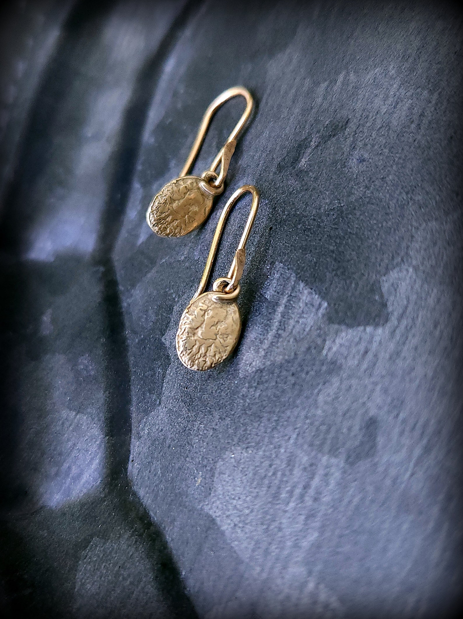 14k Oval Relic Earrings Gold Oval Earrings Gold Oval Etsy