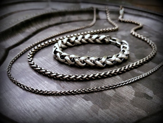 Woven silver best sale chain