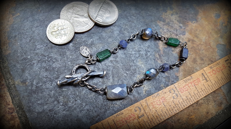 CHAIN LINK FROG BRACELET WITH LABRADORITE main image 0