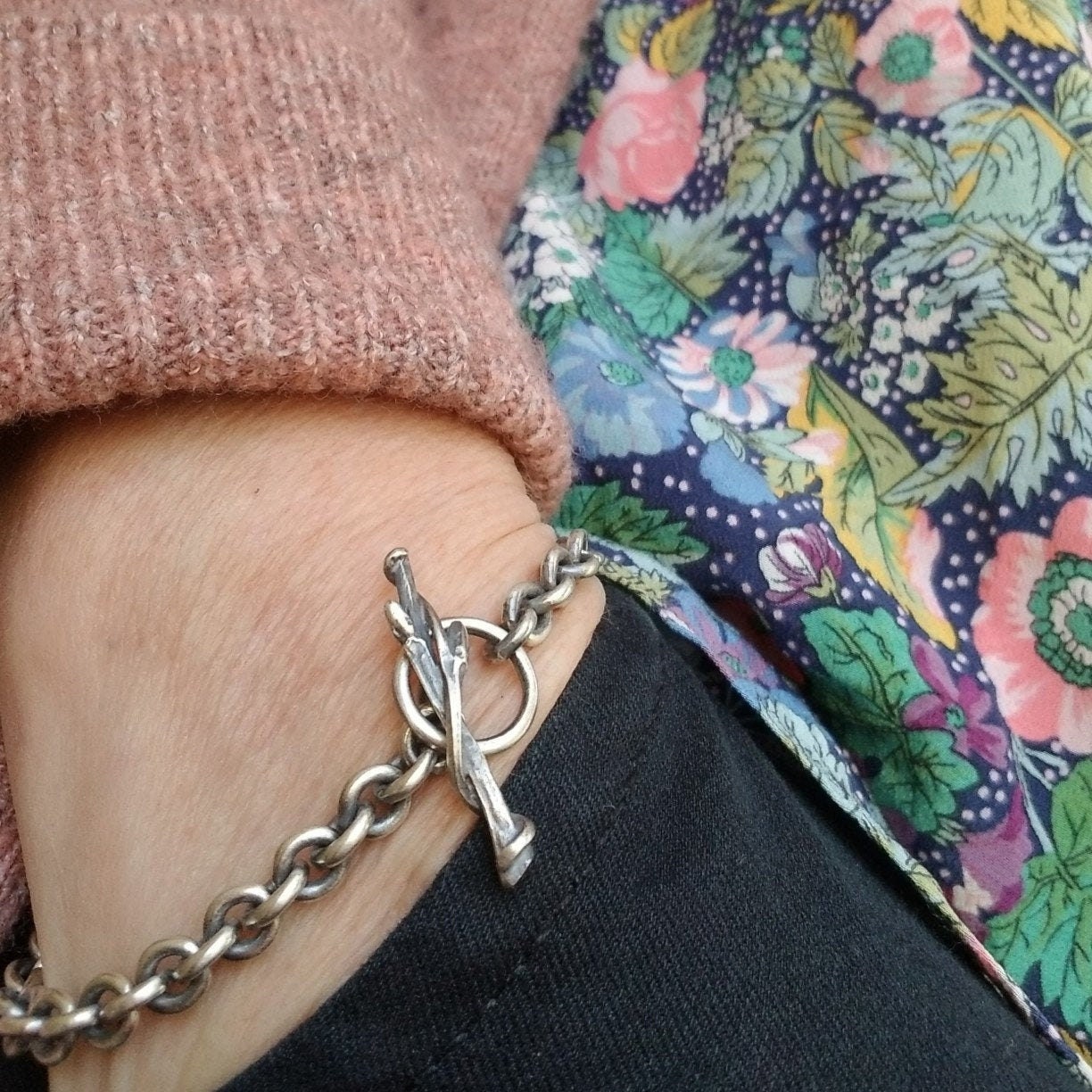 Twig Bracelet, Silver Chain Bracelet, Branch Bracelet
