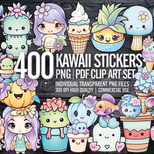 400+ graziosi bambini squishmallow kawaii chibi bujo hobo hobonichi cugino bullet journal fussy cut effimeri stampabili digitale png clipart adesivi