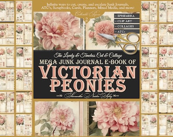 Victorian Peony Ephemera: Junk Journal Kit (Digital Download)