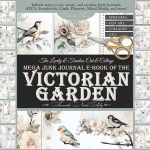 Botanical Bird Ephemera: Floral Junk Journal Kit (Digital Download)