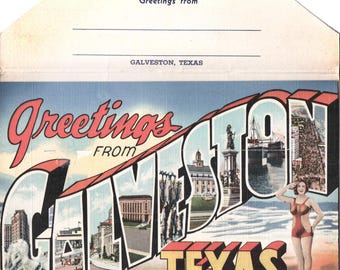 Álbum de recortes retro de Old Galveston, Texas, efímeros, diario de recortes, etiquetas imprimibles, papeles, postales, pegatinas, documentos, descarga digital
