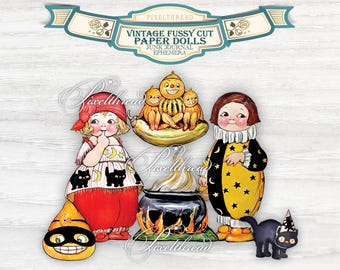 Vintage Paper Doll Ephemera: Victorian Fussy Cuts for Junk Journals (Digital Download PDF)