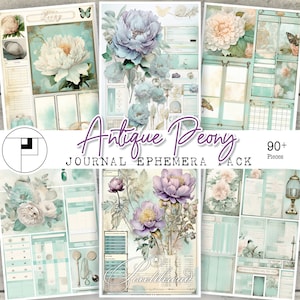 Vintage FUSSY CUT Blumen Ephemera Blumen Garten Junk Journal Botanische Tags Scrapbook Album Collage Papier Printable Zubehör Digitals Kit