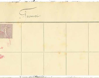 Antique French France Collage Ephemera Digital Junk Journal Backer Pocket Tag Ledger Page Paper Printable Envelope Letter Postcard Stamp Kit