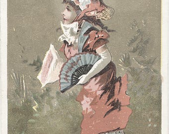 Victorian Fashion Woman Scrapbook Junk Journaling Ephemera Digital Printable Paper Postcard Document Art Card Background Layout Painting