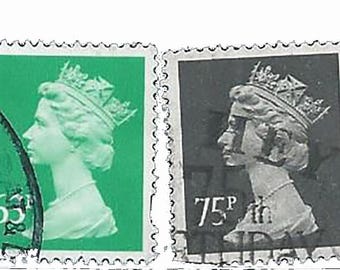 Real Reina Rey Reino Unido Inglaterra Británico Collage Efímeros Basura Digital Etiqueta de Bolsillo Libro de Libros Papel Sobre Imprimible Carta Postal Sellos Kit