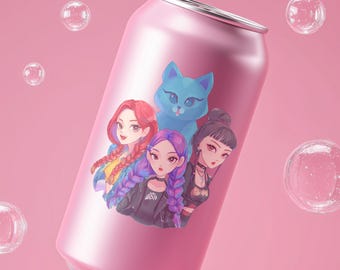 Clipart PNG de Chibi KPop: Grupo femenino Huntrix (Descarga digital)