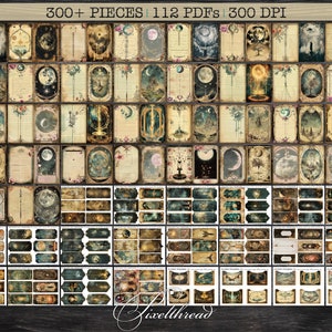 Witchcraft Junk Journal Kit Ephemera Digital Printable Grimoire Witch Wiccan Pagan Spell Book Shadows Occult Paper Pages Tags Book Supplies