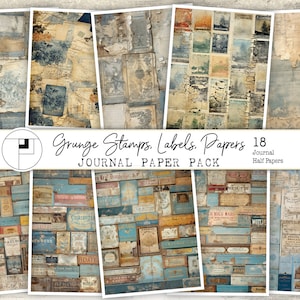 Grunge Ephemera: Vintage Labels, Stamps, Papers (Digital Download)