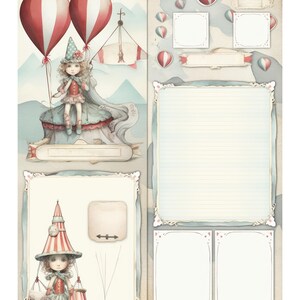 Easy Victorian Fair Carnival Premade Scrap Scrapbook Layout Design Collage Ephemera Junk Digital Planner Tags Pages Printables Download