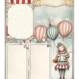 Easy Victorian Fair Carnival Premade Scrap Scrapbook Layout Design Collage Ephemera Junk Digital Planner Tags Pages Printables Download