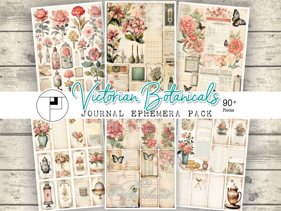 Antique Floral Ephemera: Rose Junk Journal Kit (digital Download) - Etsy