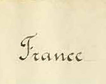 Antico collage francese Francia Ephemera Digital Junk Journal Backer Pocket Tag Ledger Page Paper Stampabile Busta Lettera Cartolina Kit Francobollo