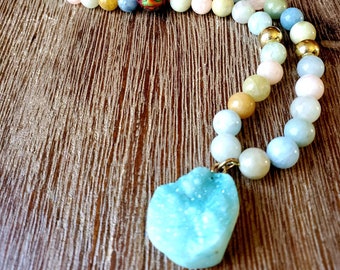 Collar de morganita multicolor