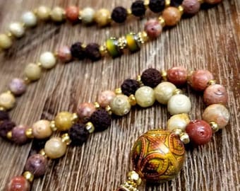 Mala de esteatita con arcos opulentos que cambian de color Gurú del estado de ánimo