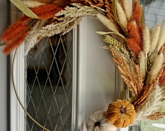 Decoración sencilla de otoño para pared o puerta