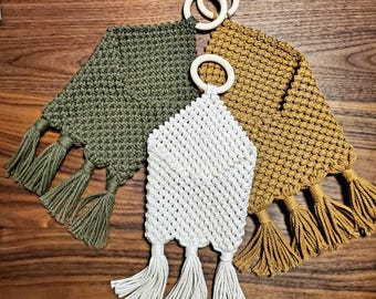 Bolsillos de pared de macramé