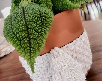 Funda para maceta de macramé