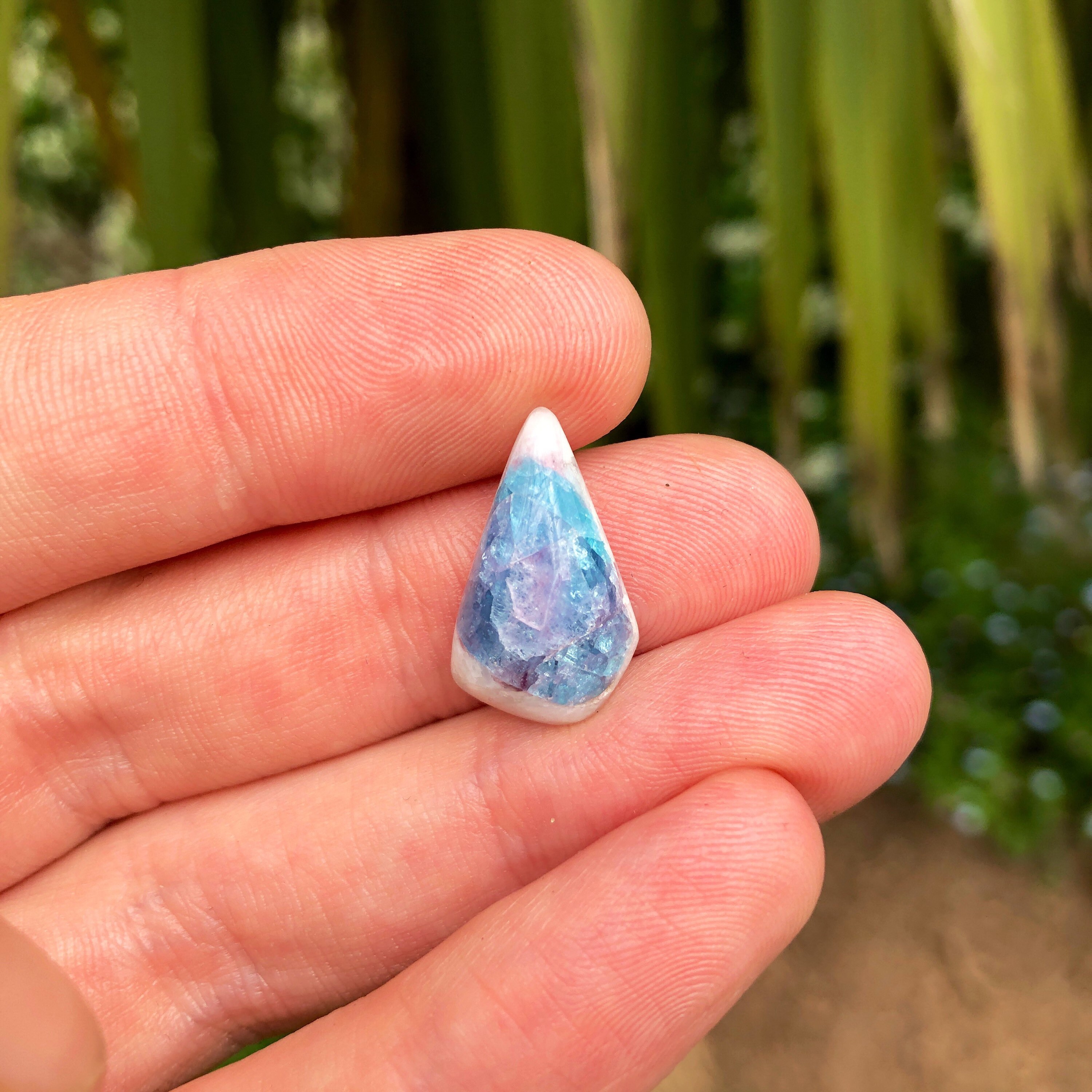 Brazilian Paraiba Tourmaline Matrix Cabochon. 8.70 Carats.