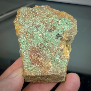 Chalcolite Var. Torbernite On Quartz || Old Gunnislake Mine, Cornwall, England.