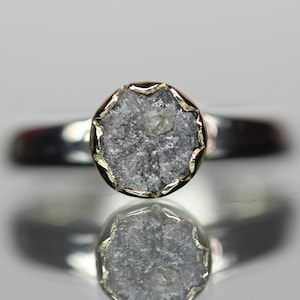 Natural Diamond Crystal | 14K Gold Setting | Sterling Silver Ring.l | 14K Gold Setting | Sterling Silver Ring.