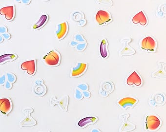 Naughty Emoji Confetti | Hen Party Table Confetti | Stag Do Table Decor | Adult Party Decorations | Approx 94 Pieces