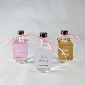 Custom Personalised Miniature 50ml Coloured bottle Tags |Wedding| Party| Birthday Favour| Bridal shower |Hen Do |Stag Do| Anniversary