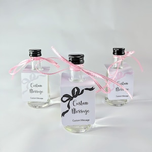 Custom Personalised Miniature 50ml Bow bottle Tags |Wedding| Party| Birthday Favour| Bridal shower |Hen Do |Stag Do| Anniversary