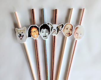 Personalised Photo Straws – Custom Celebration Party Favours