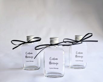 Custom Miniature Bottles and Collars-Use for Wedding/ Birthday Favours or Small spirit Bottles