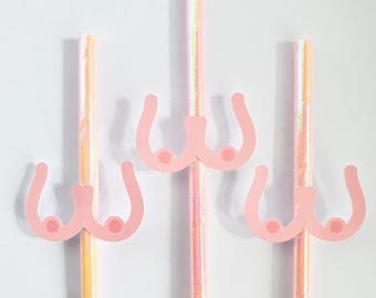 Nude Breast/Boobs Paper drinking Straws|Hen Party, Stag, Bridal Shower, Team Bride, Girls Night Out, Wedding Decorations