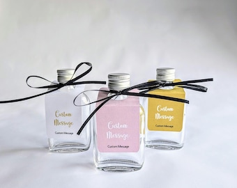 Custom Miniature Bottles and coloured Collars-Use for Wedding/ Birthday Favours or Small spirit Bottles