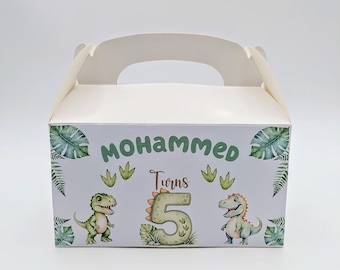 Personalised Dinosaur Party Box | Dinosaur Birthday Treat Box | Dinosaur Party Favour Box | Custom Birthday Box | Dino Party Decorations