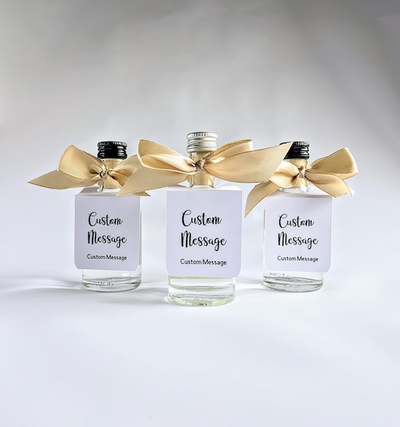 Personalized Miniature Bottle Tags: Custom Wedding & Party Favors