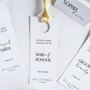 Wedding Seat Reservation Tags - Custom Tags |Wedding Stationery | Reserve Sign | Ceremony